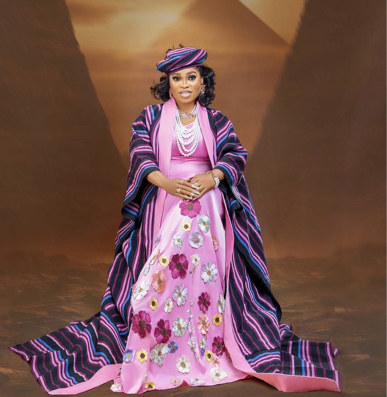 Bloom Asooke set with silk inner 